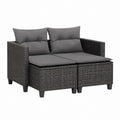 2-Sitzer Gartensofa Dunkelgrau PE-Rattan Stahlgestell 124 x 67 x 74 cm