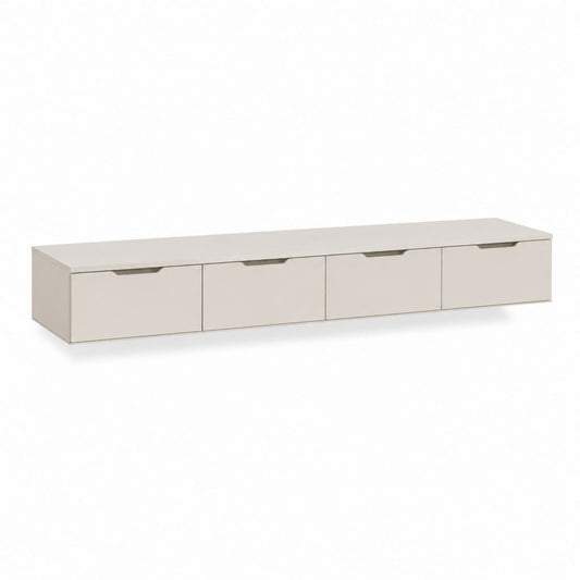 TV Lowboard Weiß aus melaminharzbeschichteter Spanplatte rechteckig mit 4 Schubladen 180 x 40 x 40 cm
