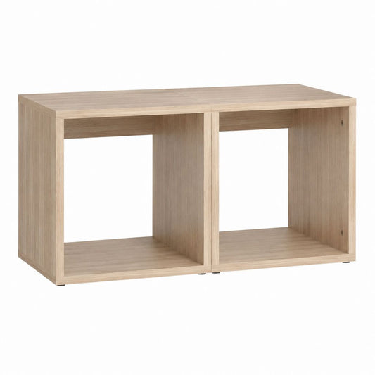TV-Regal Eiche hell Spanplatte rechteckig mit 2 offenen Fächern 77 x 39 x 42 cm