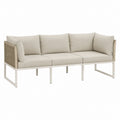 3-Sitzer Gartensofa Beige Aluminium Polypropylenseil Rechteckig 240 x 80 x 75 cm