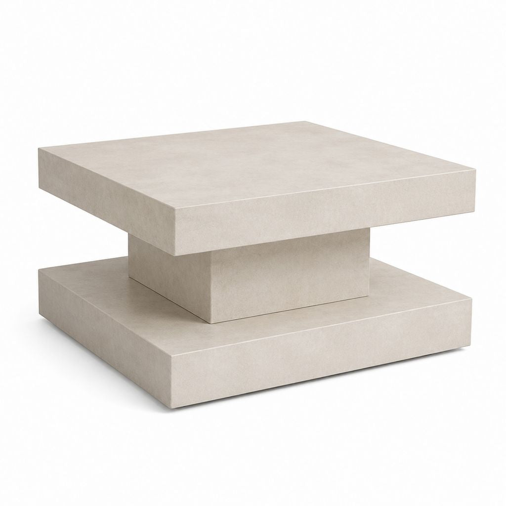 Couchtisch Betonoptik hellgrau Spanplatte quadratisch 80 x 80 x 36 cm