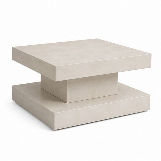 Couchtisch Betonoptik hellgrau Spanplatte quadratisch 80 x 80 x 36 cm